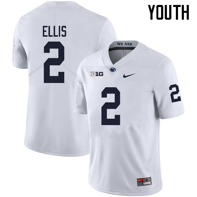 Youth #2 Keaton Ellis Penn State Nittany Lions College Football Jerseys Sale-White - Click Image to Close